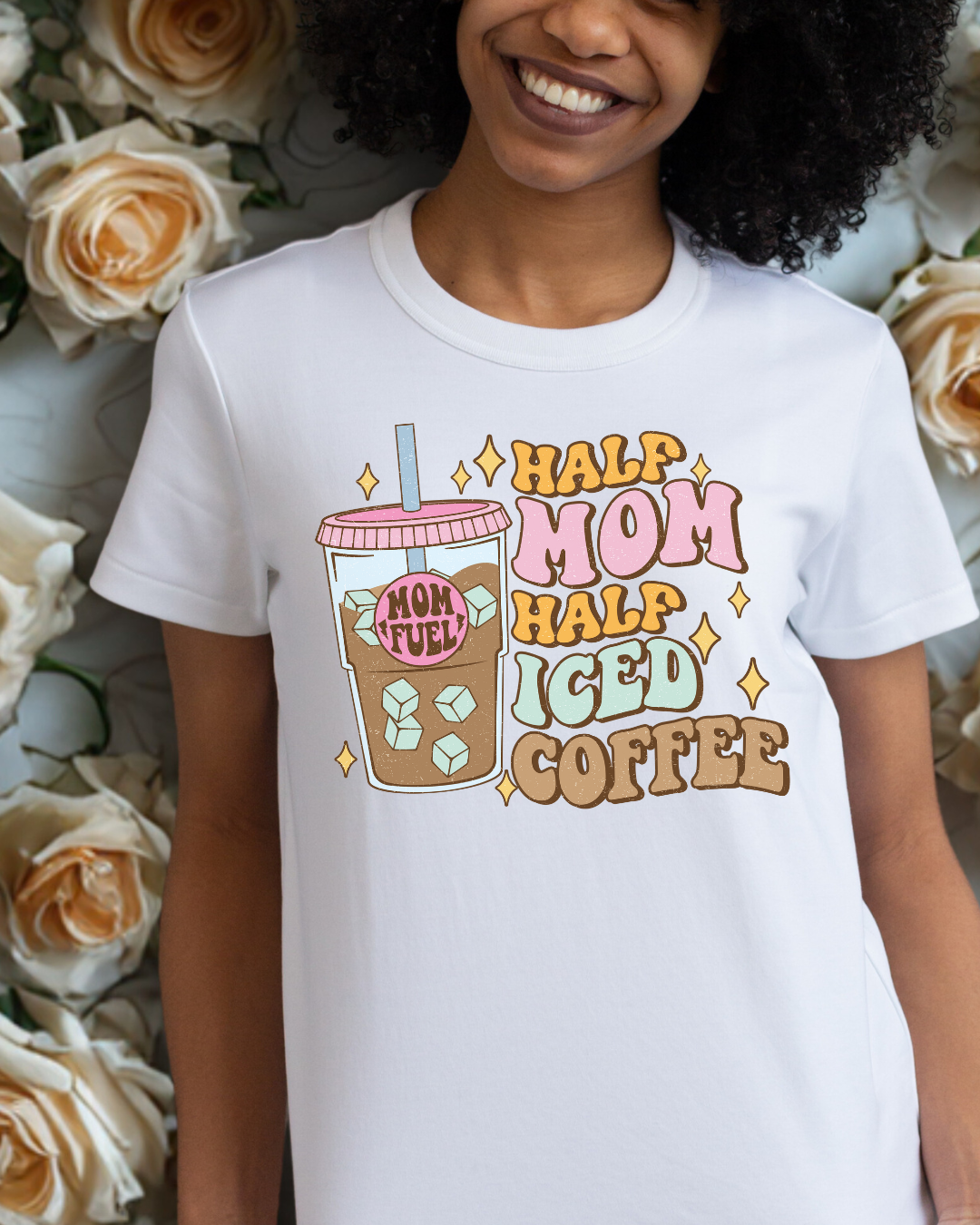Hafl Mom Half Iced Coffee T-shirt