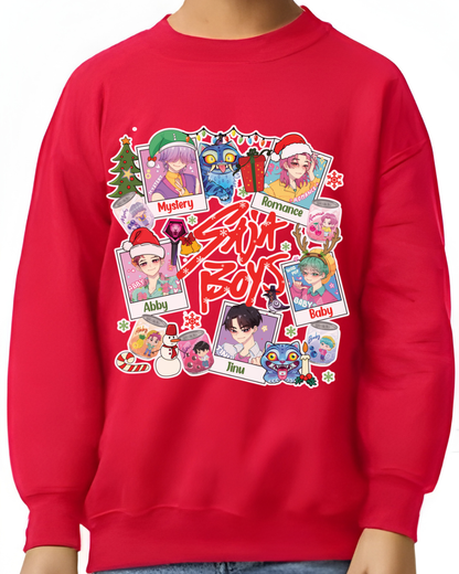 Kids "Saja Boys" Holiday Crewneck Sweater