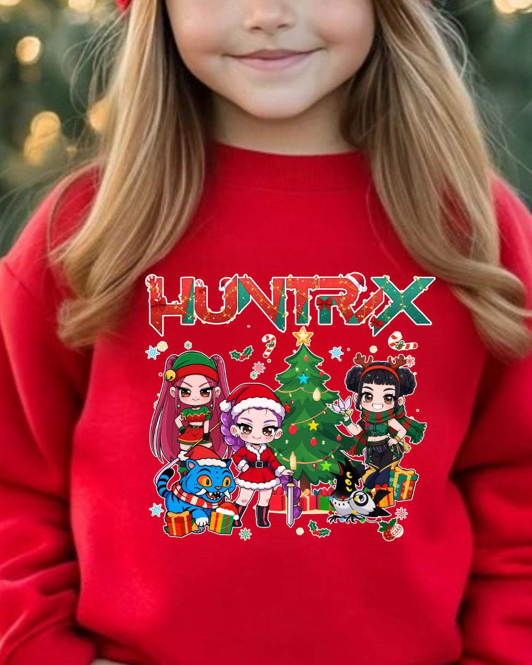 Kids Huntrix Hoilday Crewneck Sweater
