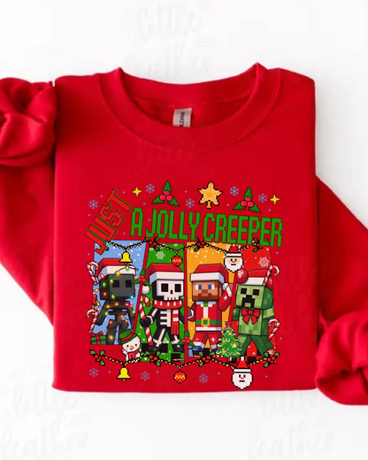 Minecraft Holiday Kids Crewneck Sweater