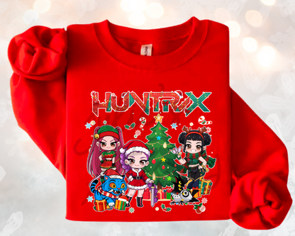 Kids Huntrix Hoilday Crewneck Sweater