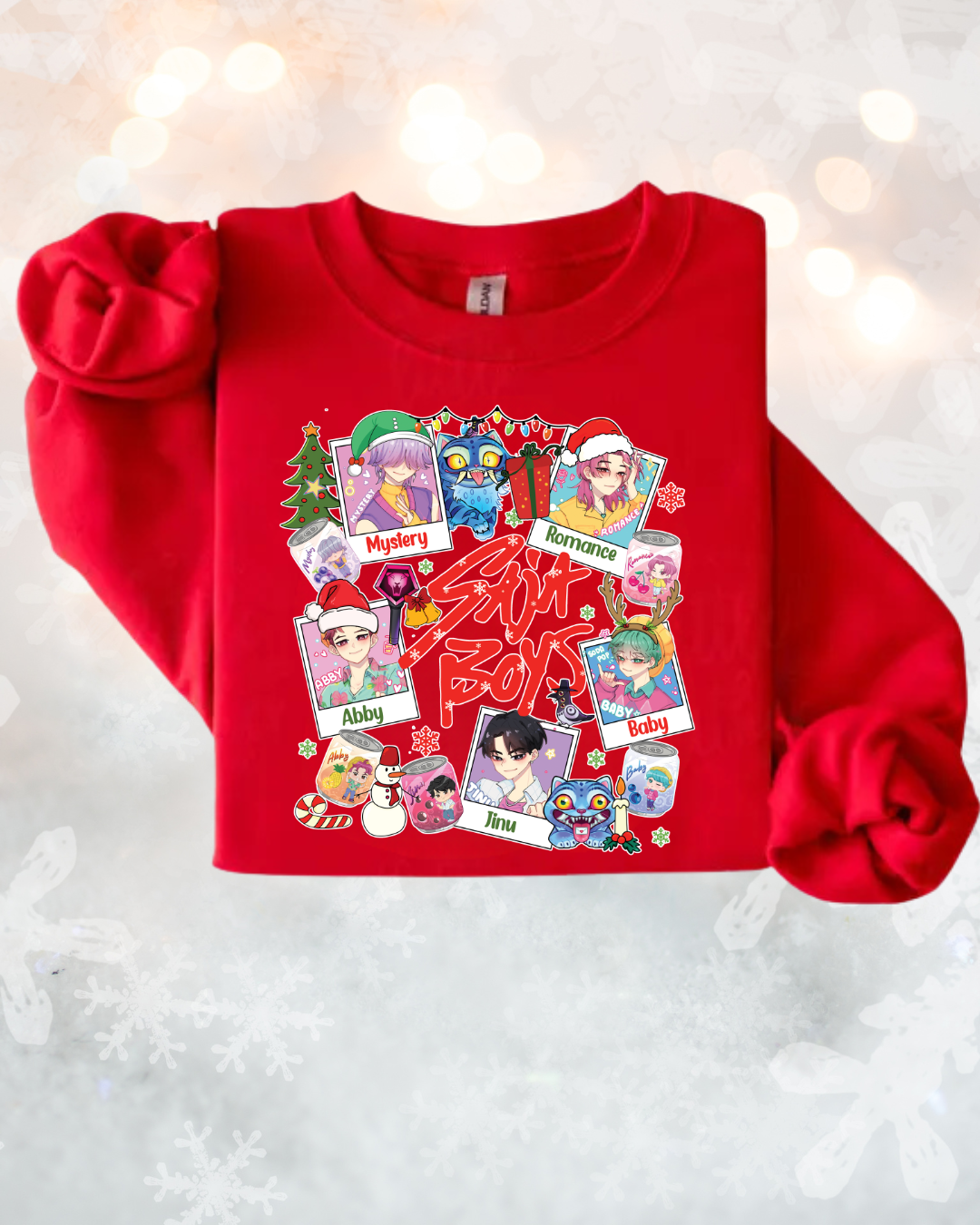 Kids "Saja Boys" Holiday Crewneck Sweater