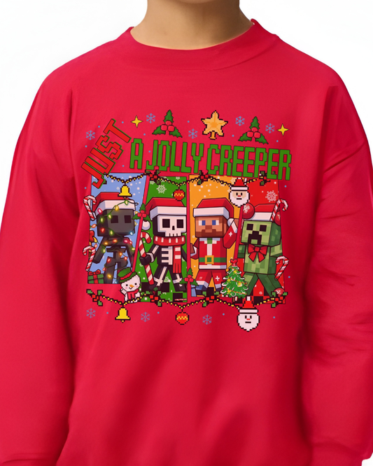 Minecraft Holiday Kids Crewneck Sweater
